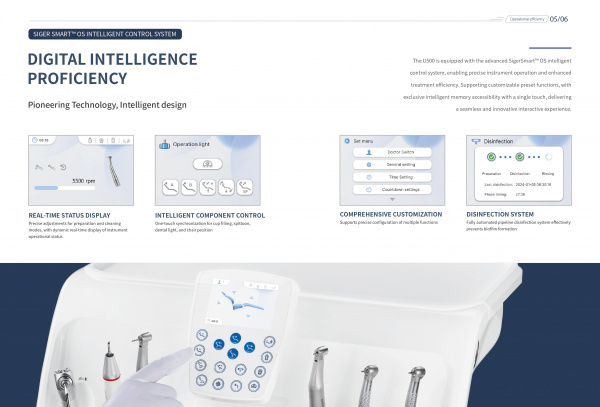 Стоматологическая установка Siger U500 с нижней подачей инструментов